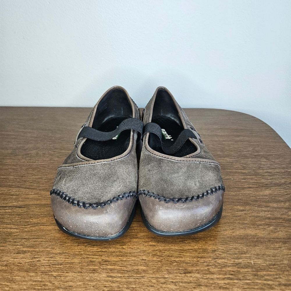 Earth Shoes Leather Mary Jane Sneaker Flats Womens 7 Inset Heel Boho Granola - Picture 2 of 10